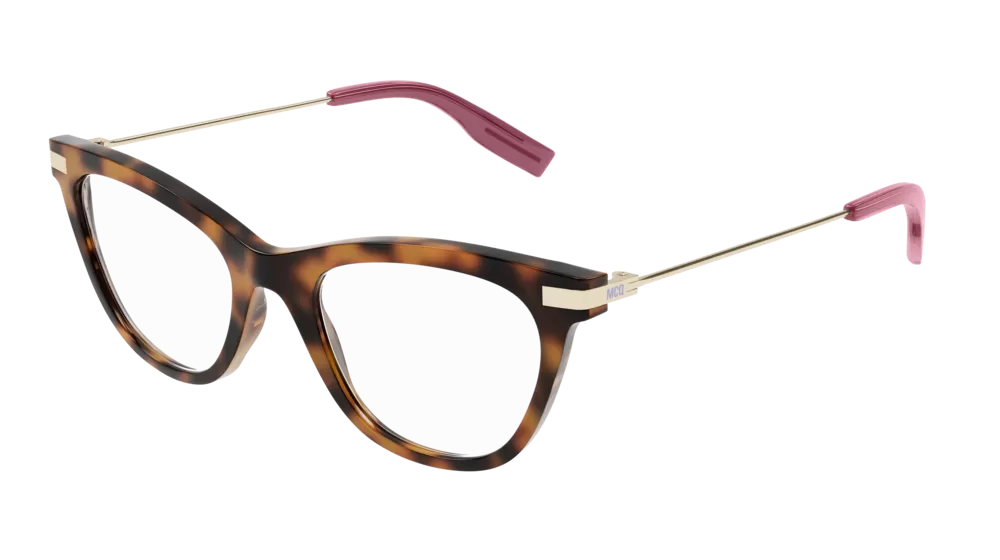 Mcq MQ0339O-006 Womens Cat Eye Optical Frames - Havana