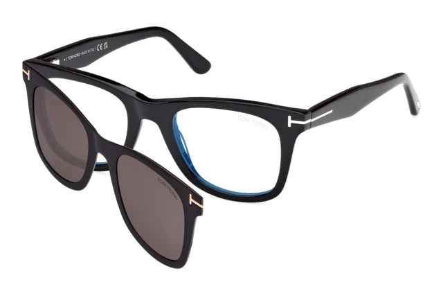 Tom Ford 5970B Men’s Square Clip on - Shiny Black