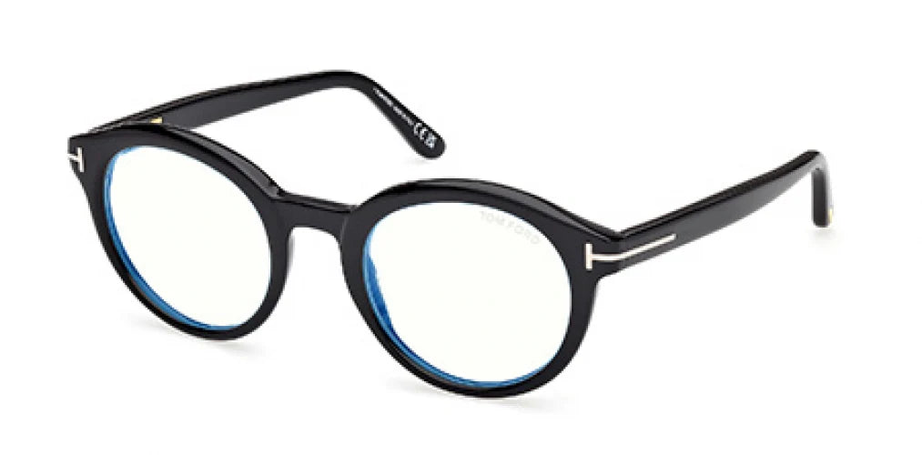 Tom Ford 6061B Eco Males Round Opticals - Shiny Black (size 50-23)