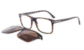 Tom Ford 5682 B Unisex Square- rectangle clip-on - Dark Havana Tortoise (size 54-17)