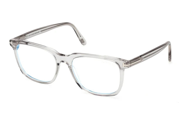 Tom Ford 6080 B Men’s Square Opticals - Transparent Grey (size 55-18 )