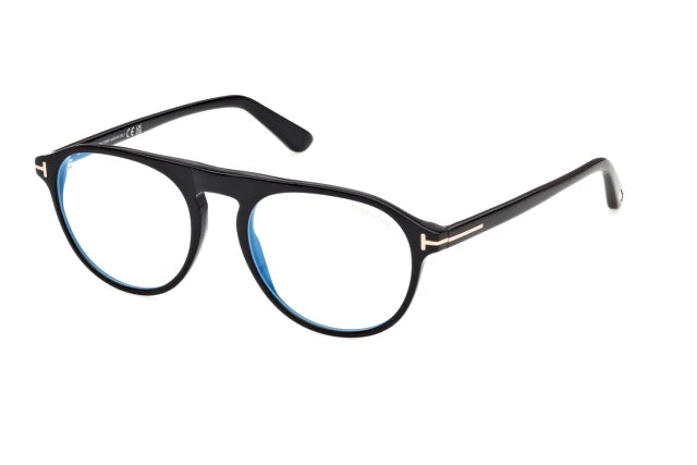 Tom Ford 6118 B Men’s Aviator Opticals -Shiny Black (size 52-18 )