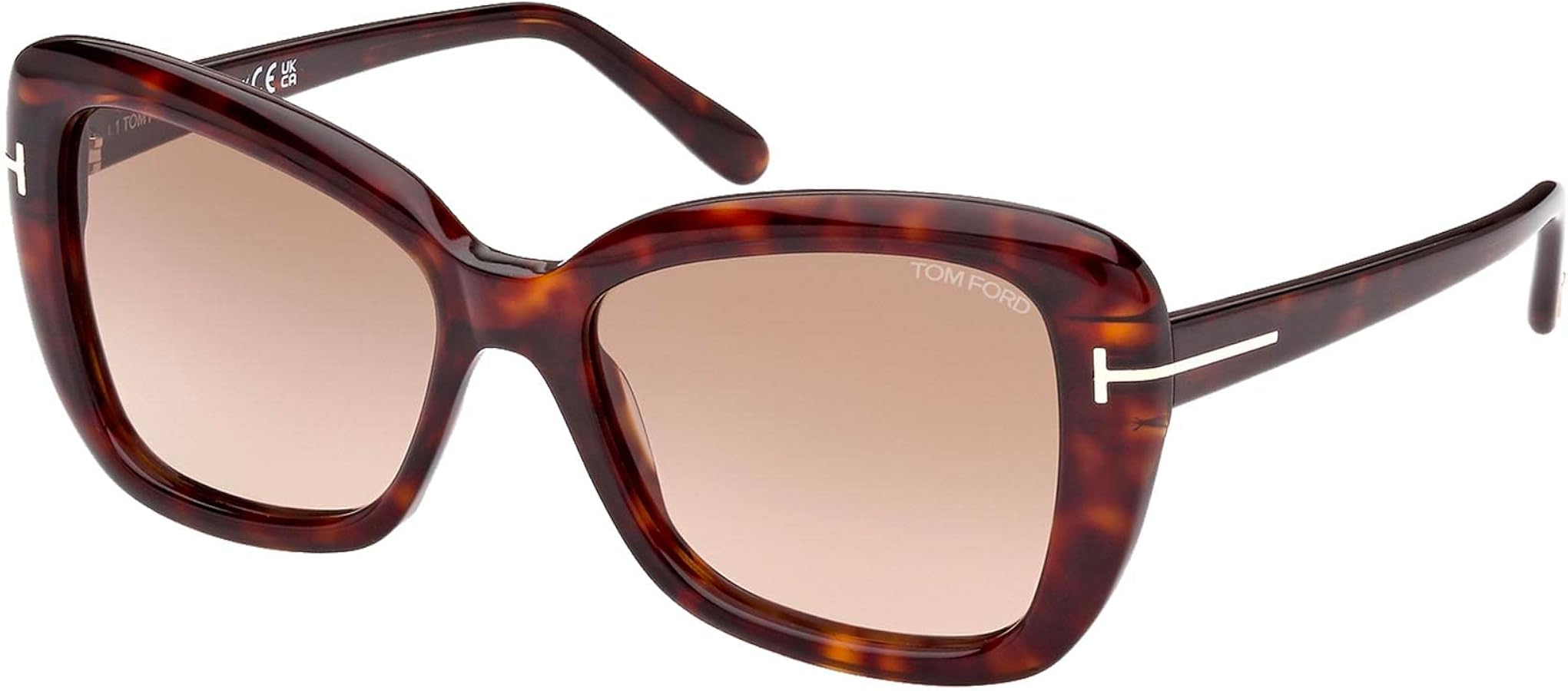 Tom Ford 1008 ECO Woman’s Cat-Eye Sunglasses - Dark Havana (size 55-17)