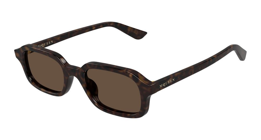 Alexander Mcqueen AM0558S-002 Mens RECTANGULAR / SQUARED Sunglasses - Havana