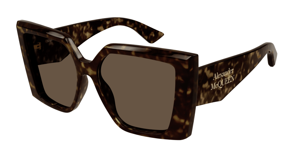 Alexander Mcqueen AM0467S-002 Womens RECTANGULAR / SQUARED Sunglasses - Havana