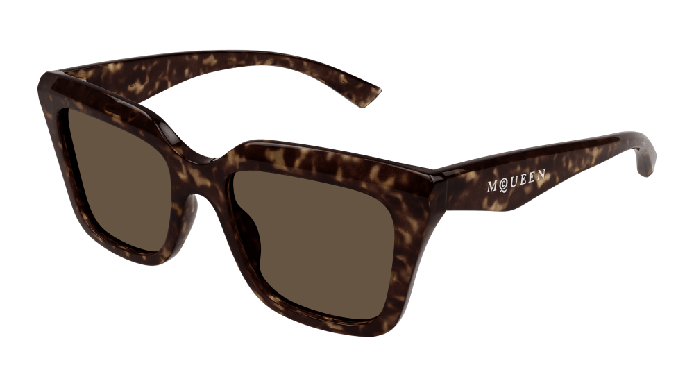 Alexander Mcqueen AM0473S-002 Womens RECTANGULAR / SQUARED Sunglasses - Havana