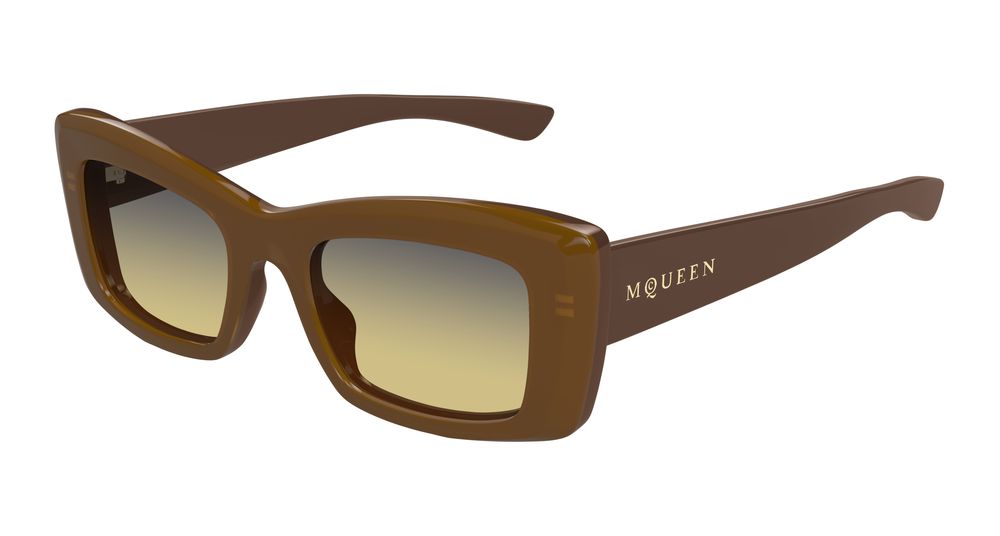 Alexander Mcqueen AM0526S-003 Womens RECTANGULAR / SQUARED Sunglasses - Brown