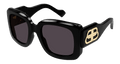Multi-brand BB0069S-001 Womens RECTANGULAR / SQUARED Sunglasses - Black