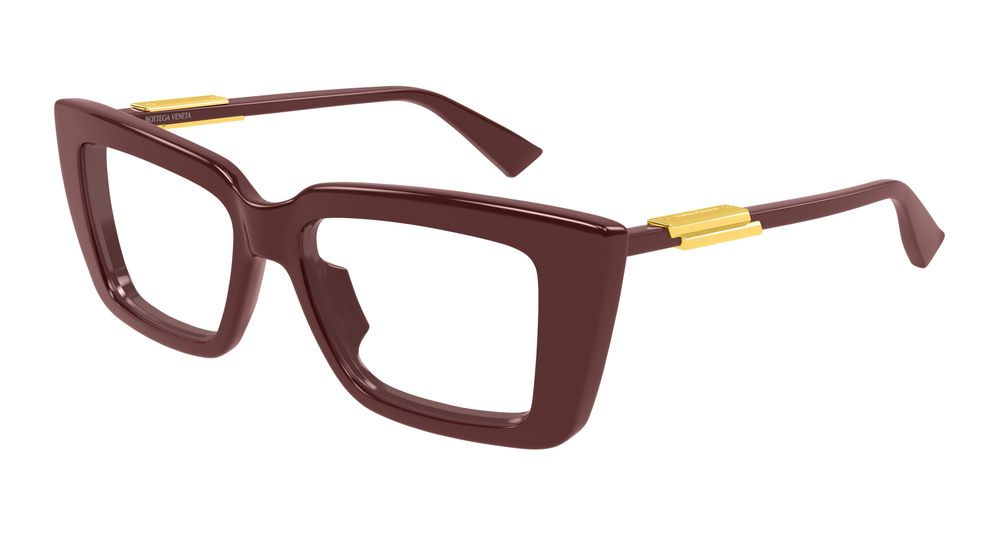 Bottega Veneta BV1448O-004 Womens RECTANGULAR / SQUARED Optical Frame - Burgundy
