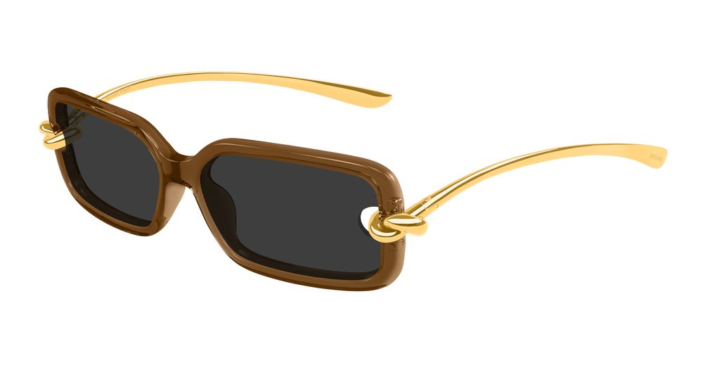 Bottega Veneta BV1439S-005 Womens RECTANGULAR / SQUARED Sunglasses - Brown