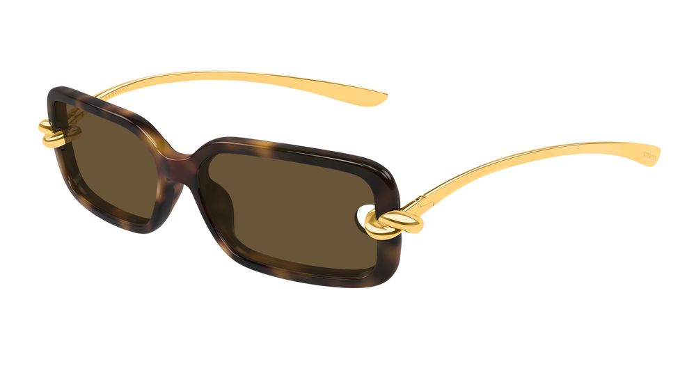 Bottega Veneta BV1439S-002 Womens RECTANGULAR / SQUARED Sunglasses - Havana