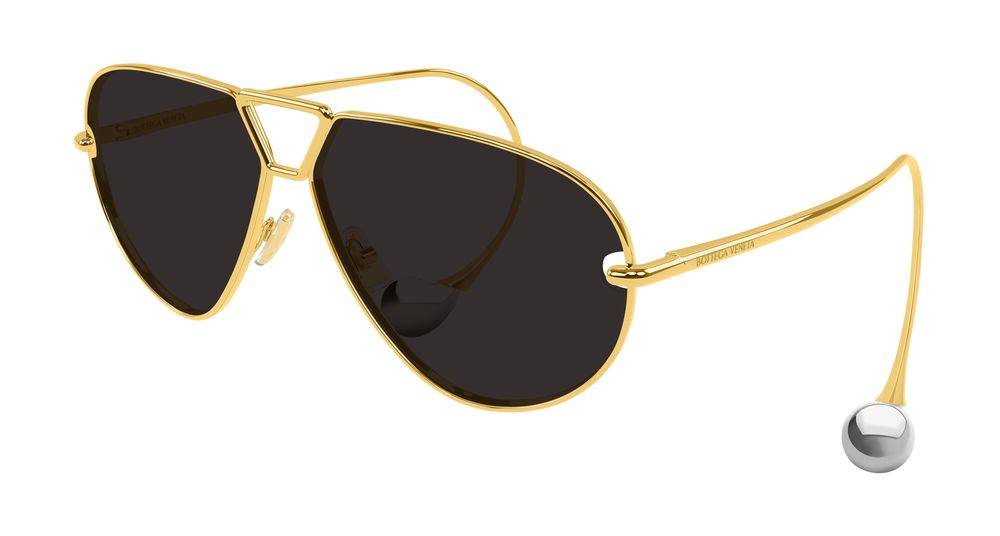 Bottega Veneta BV1437S-001 Womens PILOT/NAVIGATOR Sunglasses - Gold