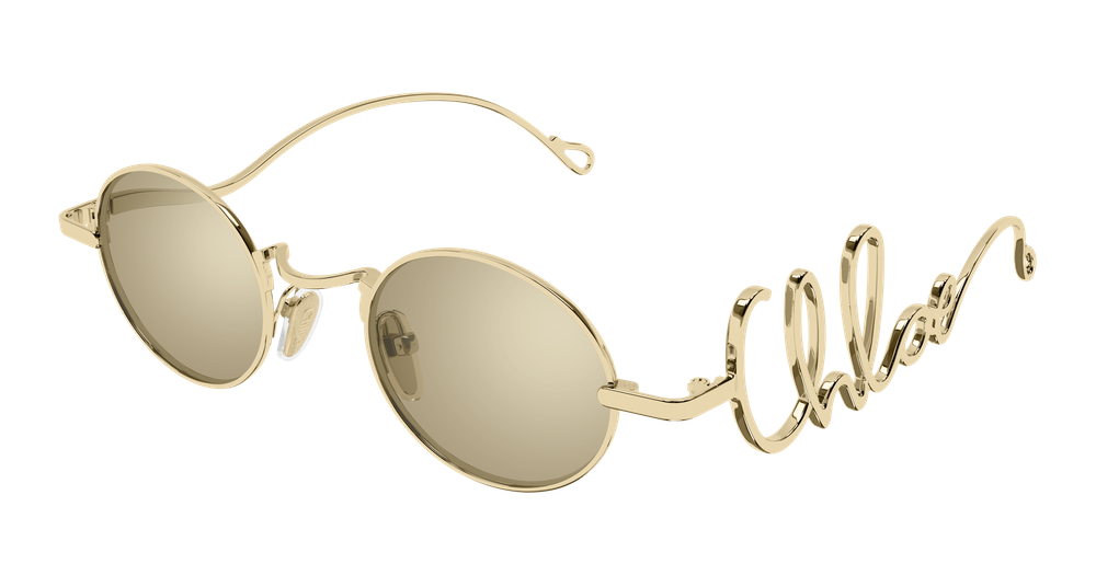 Chloe CH0413S-001 Womens ROUND/OVAL/PANTHOS Sunglasses - Gold