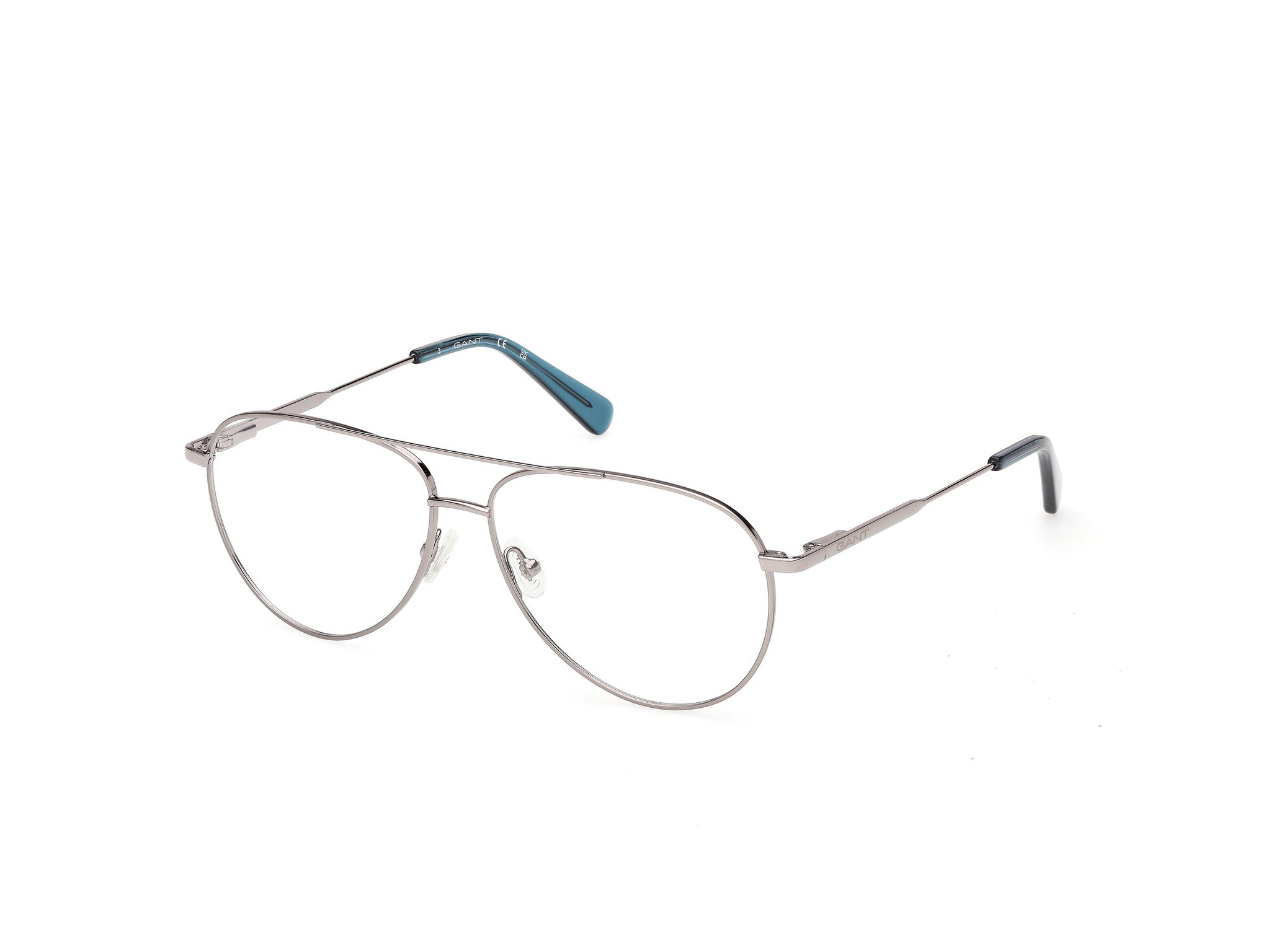 Gant GA50099-57014 Mens Pilot Optical Frame - Shiny Light Ruthenium