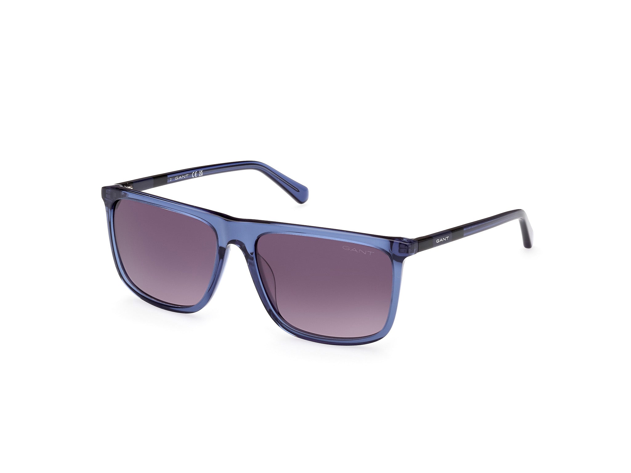 Gant GA7219-5790B Mens Sunglasses - Shiny Blue / Gradient Smoke