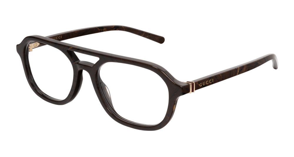 Gucci GG1673O-003 Mens PILOT/NAVIGATOR Optical Frame - Brown