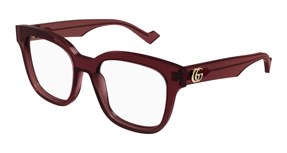Gucci GG0958O-006 Womens RECTANGULAR / SQUARED Optical Frame - Burgundy