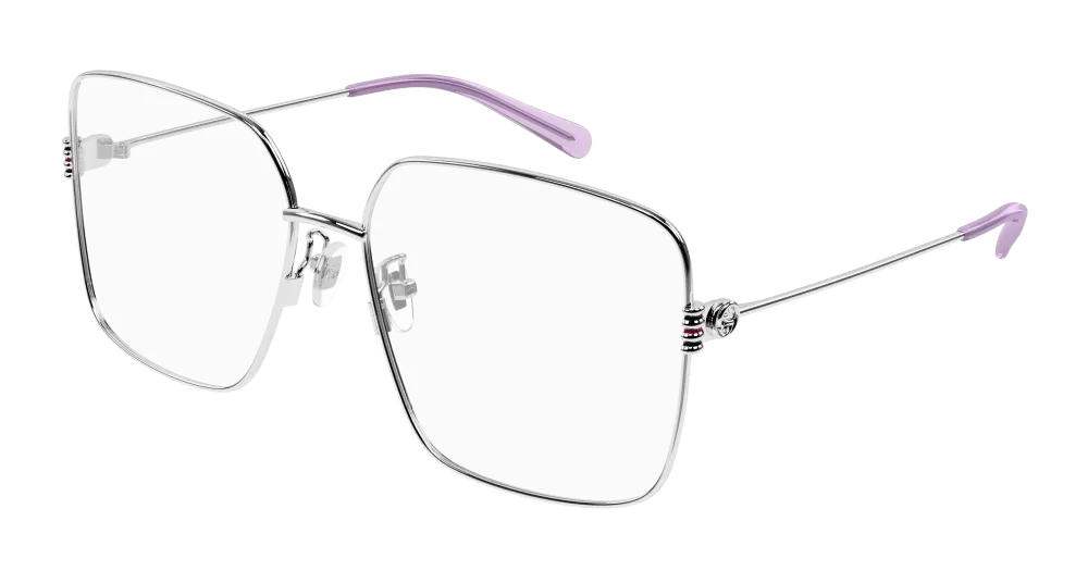 Gucci GG1284OA-002 Womens RECTANGULAR / SQUARED Optical Frames - Silver