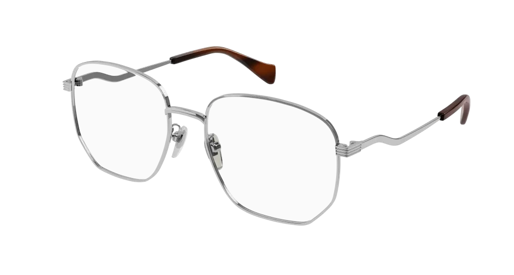 Gucci GG0973O-002 Womens RECTANGULAR / SQUARED Optical Frames - Silver