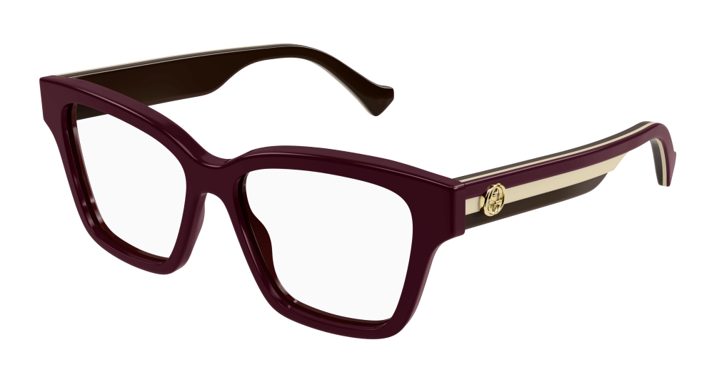 Gucci GG1302O-005 Womens RECTANGULAR / SQUARED Optical Frame - Burgundy