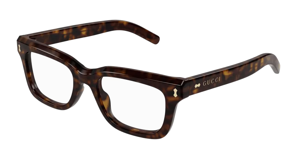 Gucci GG1522O-006 Womens RECTANGULAR / SQUARED Optical Frames - Havana