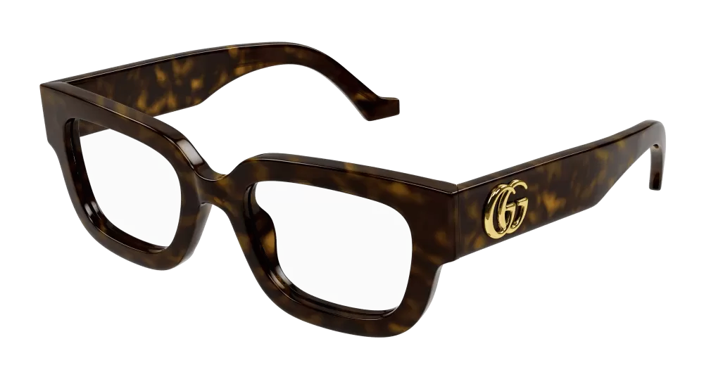 Gucci GG1548O-002 Womens RECTANGULAR / SQUARED Optical Frames - Havana