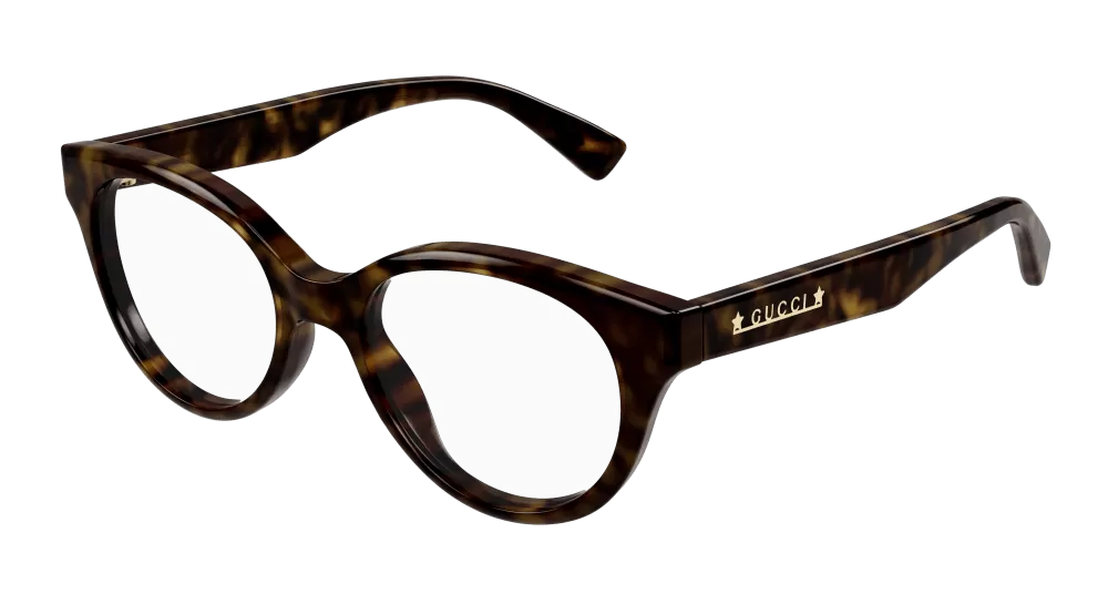 Gucci GG1590O-005 Womens ROUND/OVAL/PANTHOS Optical Frames - Havana