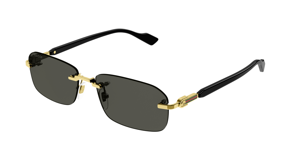 Gucci GG1221S-001 Mens RECTANGULAR / SQUARED Sunglasses - Gold