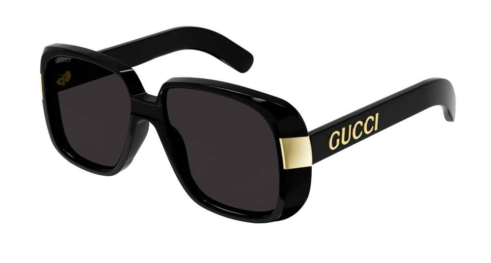 Multi-brand GG0318S-005 Womens RECTANGULAR / SQUARED Sunglasses - Black