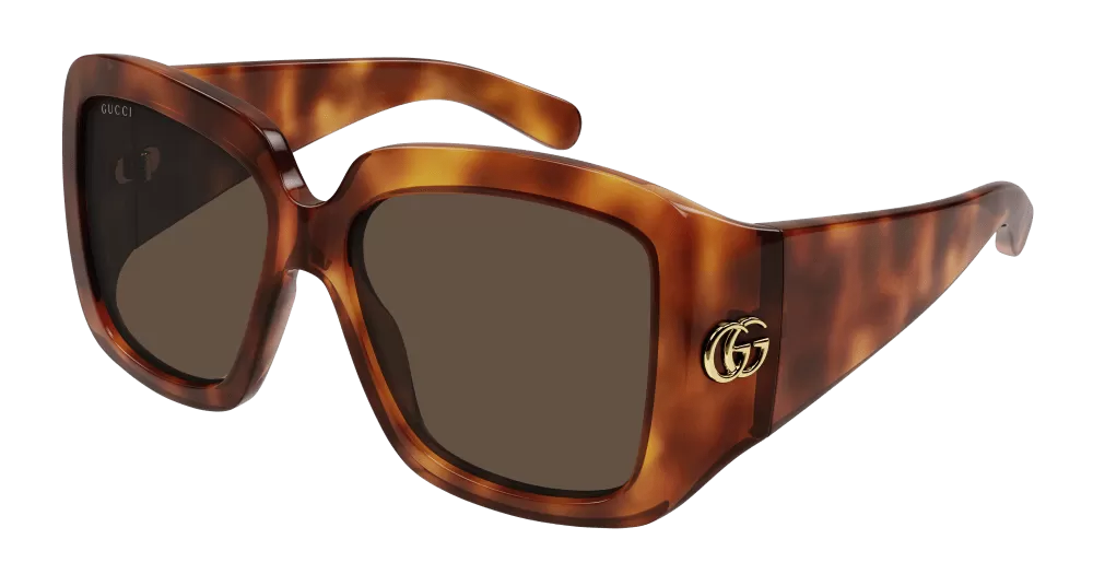 Gucci GG1402S-002 Womens RECTANGULAR / SQUARED SUNGLASSES - Havana
