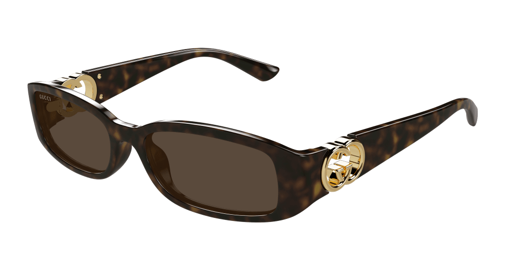 Gucci GG1661S-002 Womens RECTANGULAR / SQUARED Sunglasses - Havana