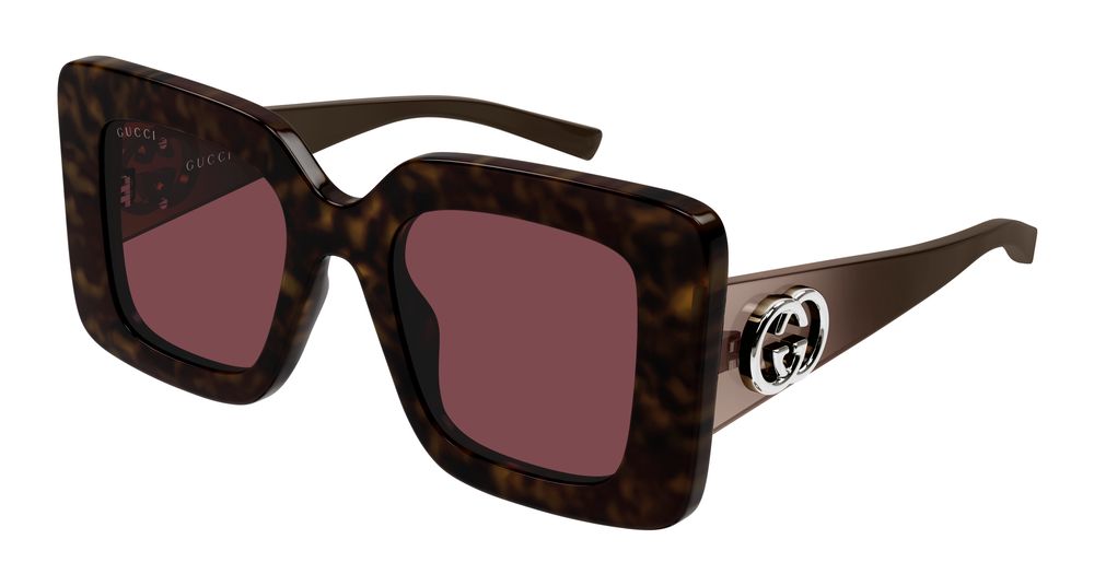 Gucci GG2025S-002 Womens RECTANGULAR / SQUARED Sunglasses - Havana