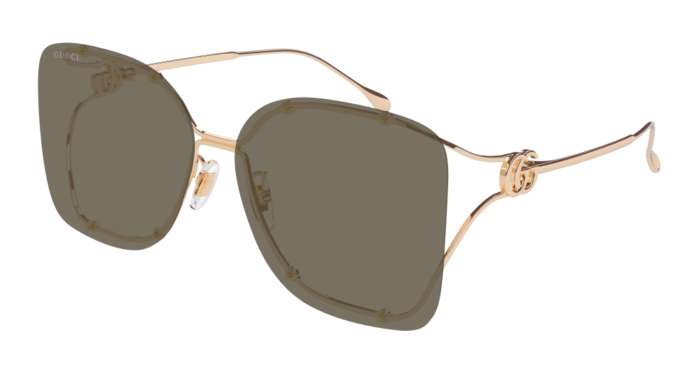 Gucci GG1713SA-002 Womens RECTANGULAR / SQUARED Sunglasses - Gold