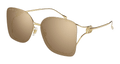 Gucci GG1713SA-003 Womens RECTANGULAR / SQUARED Sunglasses - Gold