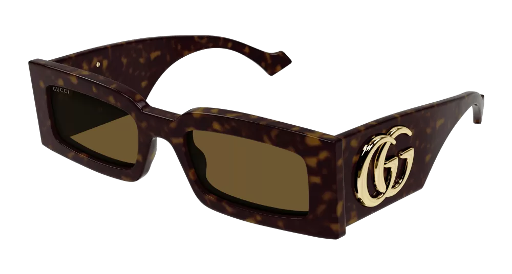 Gucci GG1425S-002 Womens RECTANGULAR / SQUARED SUNGLASSES - Havana