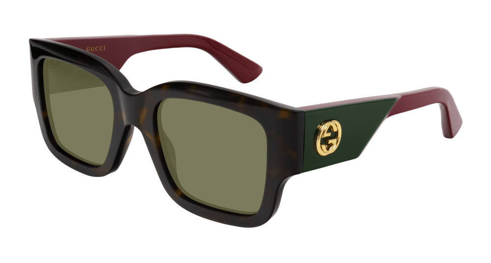 Gucci GG1663S-002 Womens RECTANGULAR / SQUARED Sunglasses - Havana