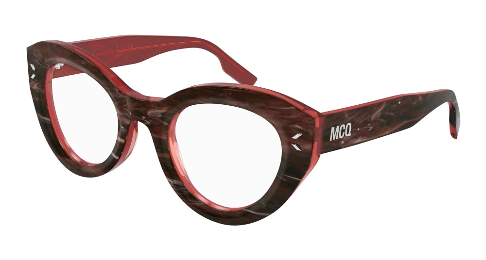 Mcq MQ0364O-004 Womens CAT EYE Optical Frame - Burgundy