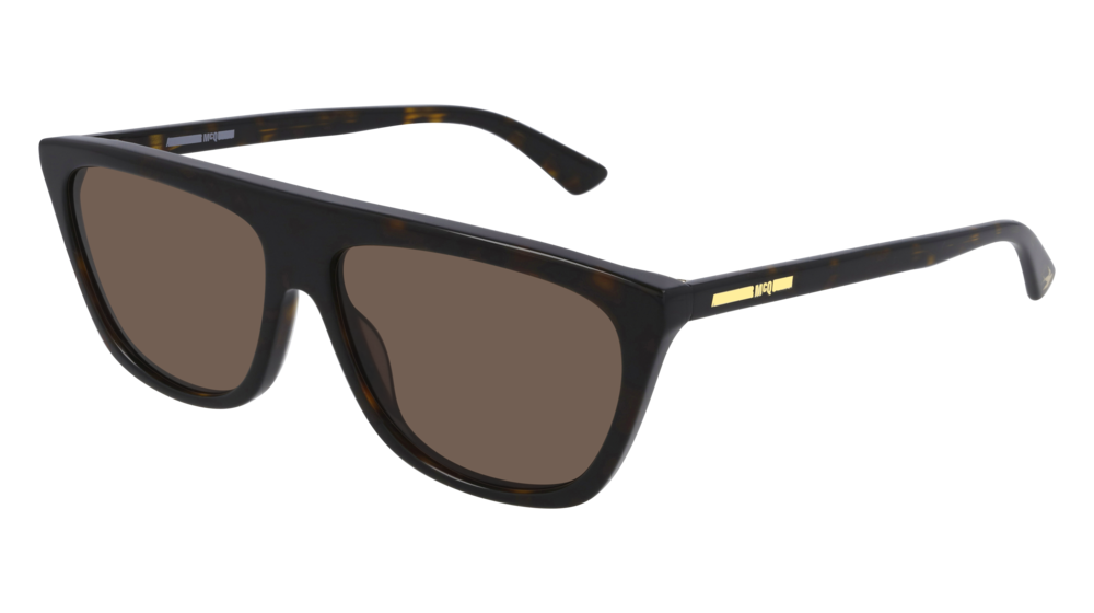 Mcq MQ0273S-002 Mens RECTANGULAR / SQUARED Sunglasses - Havana