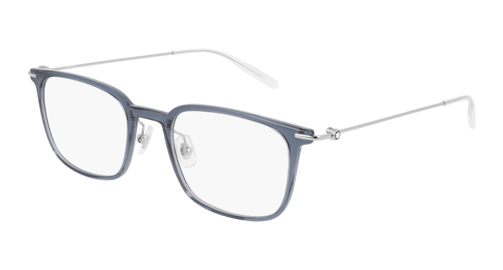 Montblanc MB0100O-004 Mens RECTANGULAR / SQUARED Optical Frame - Blue