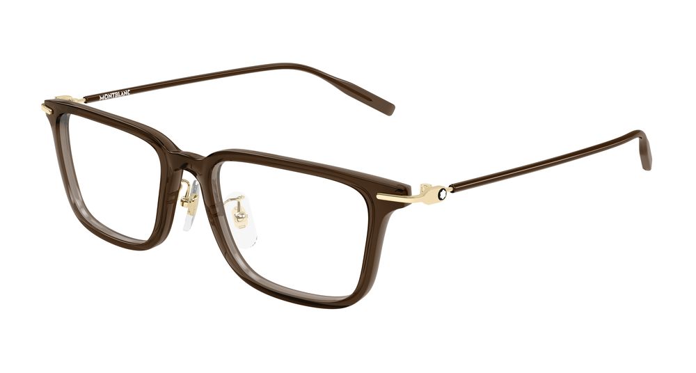 Montblanc MB0489OA-007 Mens RECTANGULAR / SQUARED Optical Frame - Brown