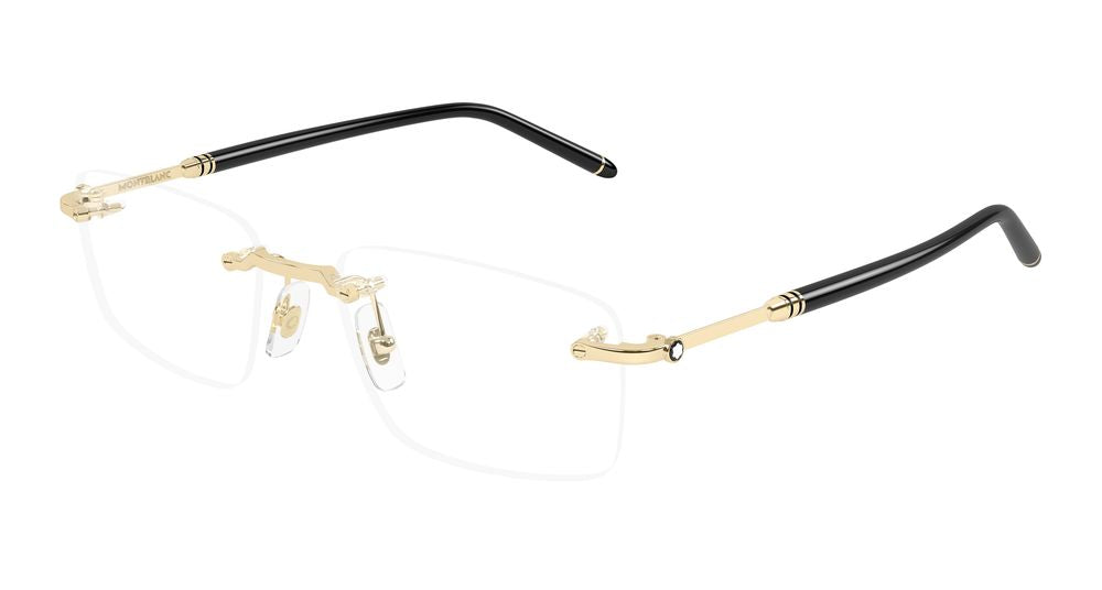 Montblanc MB0480O-001 Mens RECTANGULAR / SQUARED Optical Frame - Gold