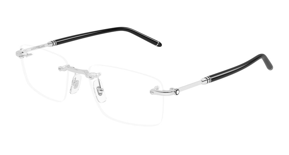 Montblanc MB0480O-002 Mens RECTANGULAR / SQUARED Optical Frame - Silver