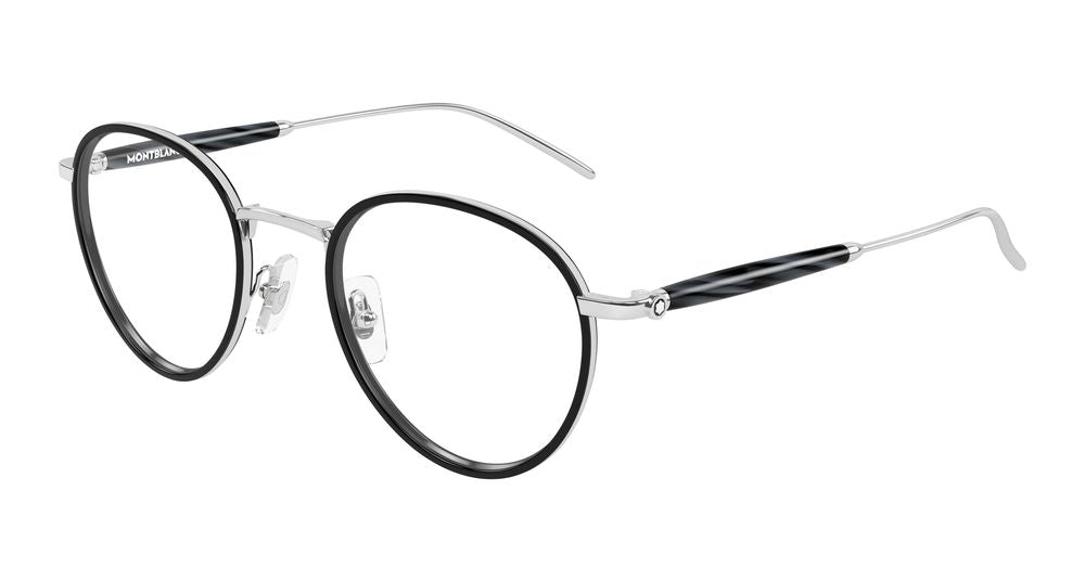 Montblanc MB0442O-003 Mens ROUND/OVAL/PANTHOS Optical Frame - Silver