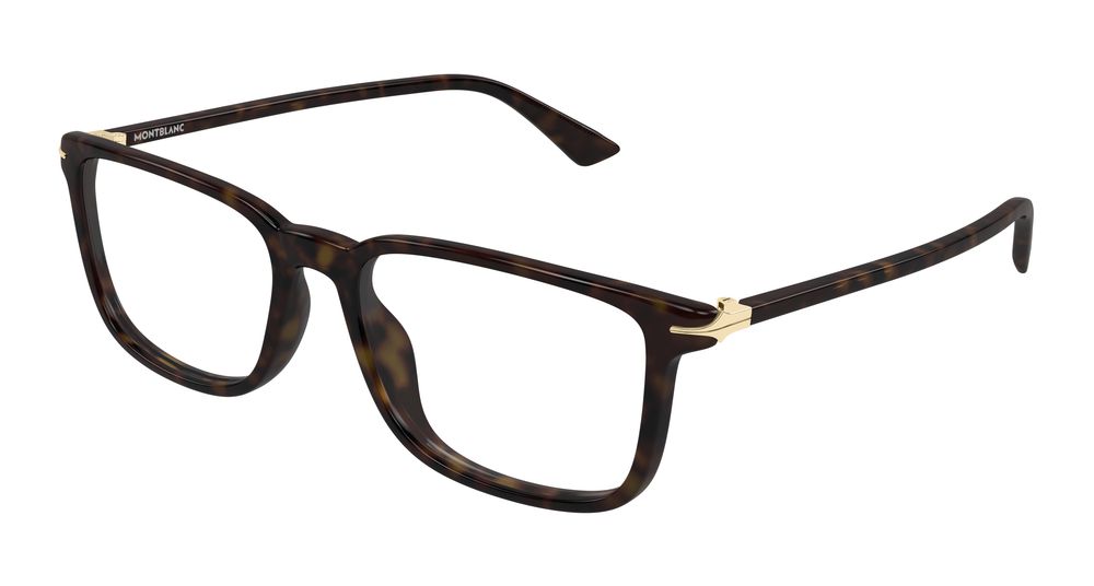 Montblanc MB0437O-002 Mens RECTANGULAR / SQUARED Optical Frame - Havana