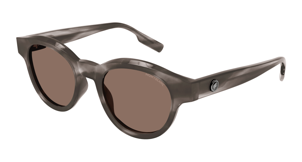 Montblanc MB0200S-003 Mens ROUND/OVAL/PANTHOS SUNGLASSES - Havana