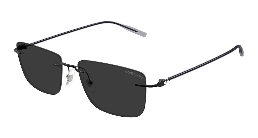 Montblanc MB0429S-001 Mens RECTANGULAR / SQUARED Sunglasses - Black
