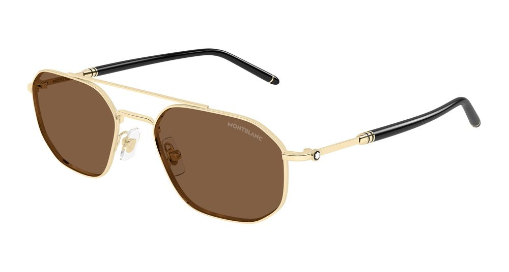 Montblanc MB0481S-002 Mens PILOT/NAVIGATOR Sunglasses - Gold