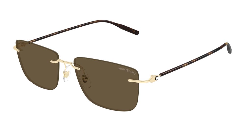 Montblanc MB0429S-005 Mens RECTANGULAR / SQUARED Sunglasses - Gold