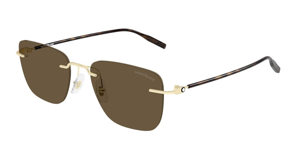 Montblanc MB0470S-003 Mens RECTANGULAR / SQUARED Sunglasses - Gold