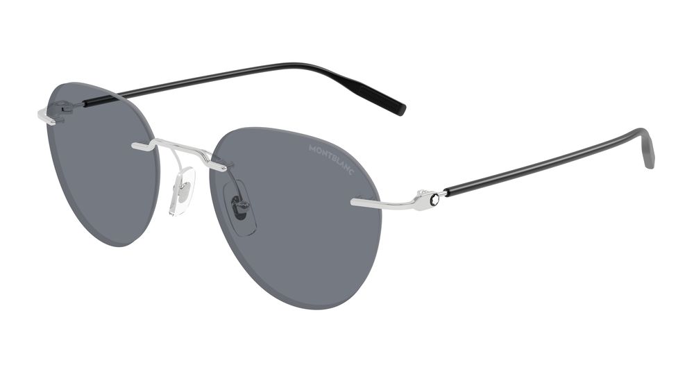 Montblanc MB0428S-002 Mens ROUND/OVAL/PANTHOS Sunglasses - Silver